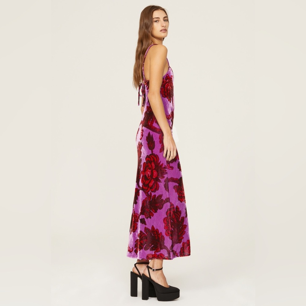 RHODE‎ Jemima Floral Velvet Maxi Dress Sz 10 - Picture 2 of 4